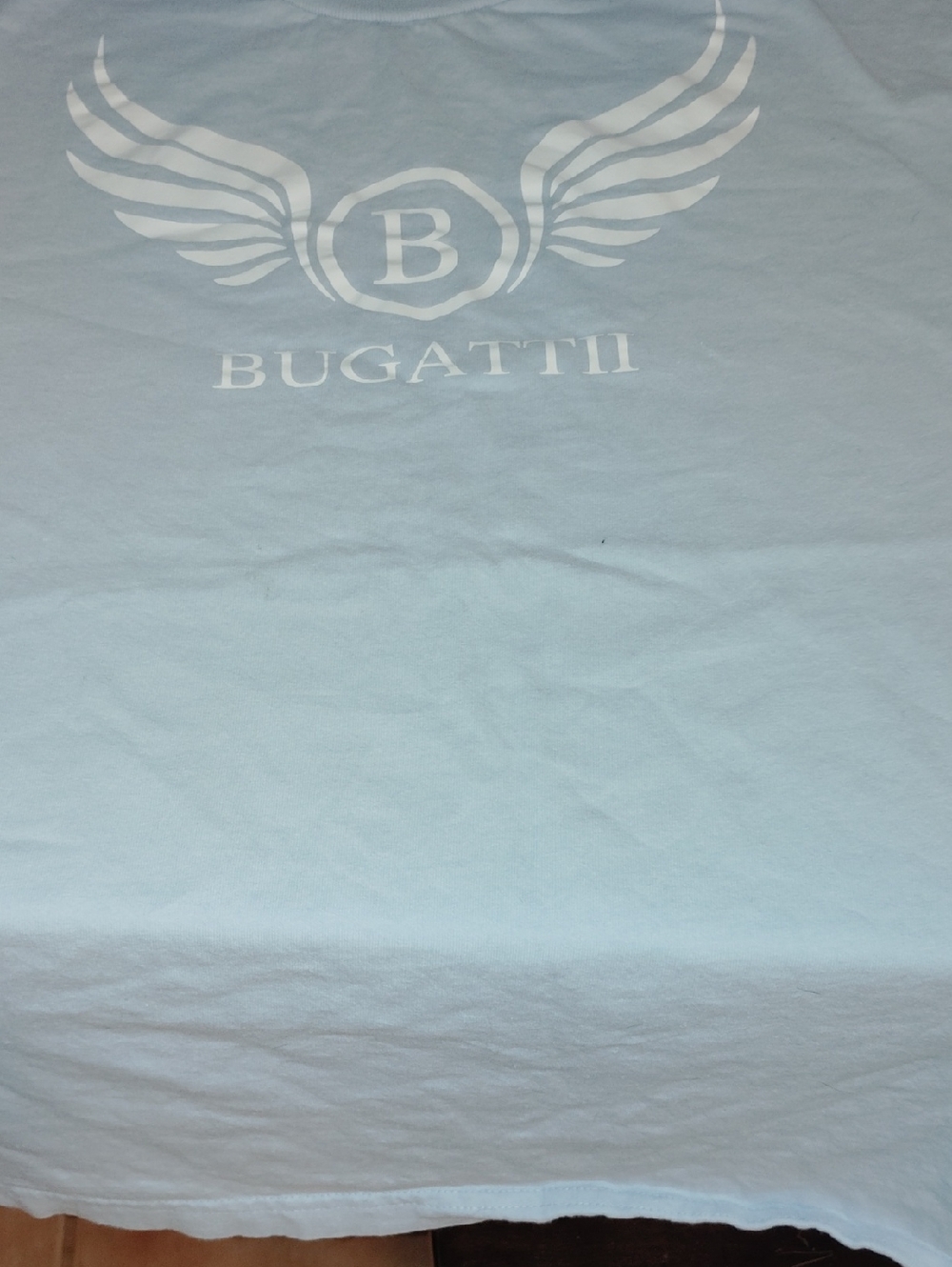 Bugatti Light Blue Tee with White Wing Emblem